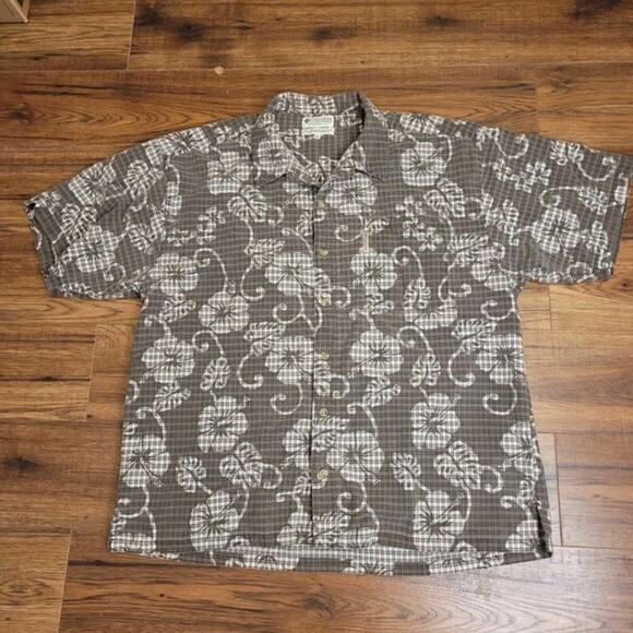 Columbia Shirt Men Extra Large Brown‎ Plaid  Short Sleeve Button  Seersucker - Picture 1 of 7